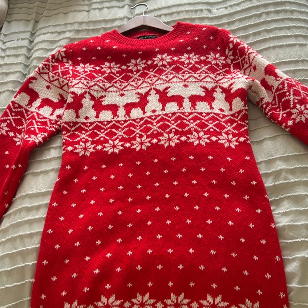 size large christmas shein dress selling for $8